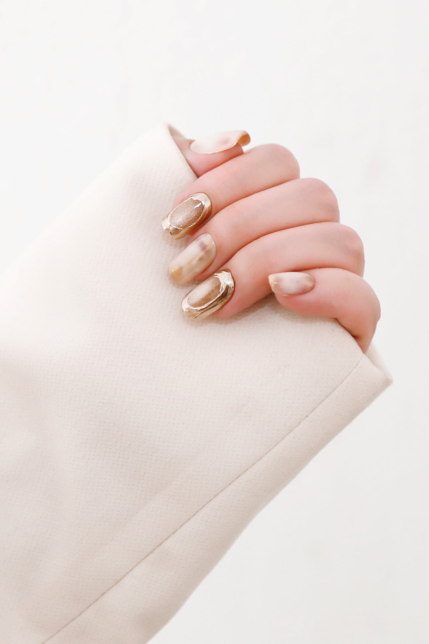Mocha Marble Glow - Cuadrado Corto