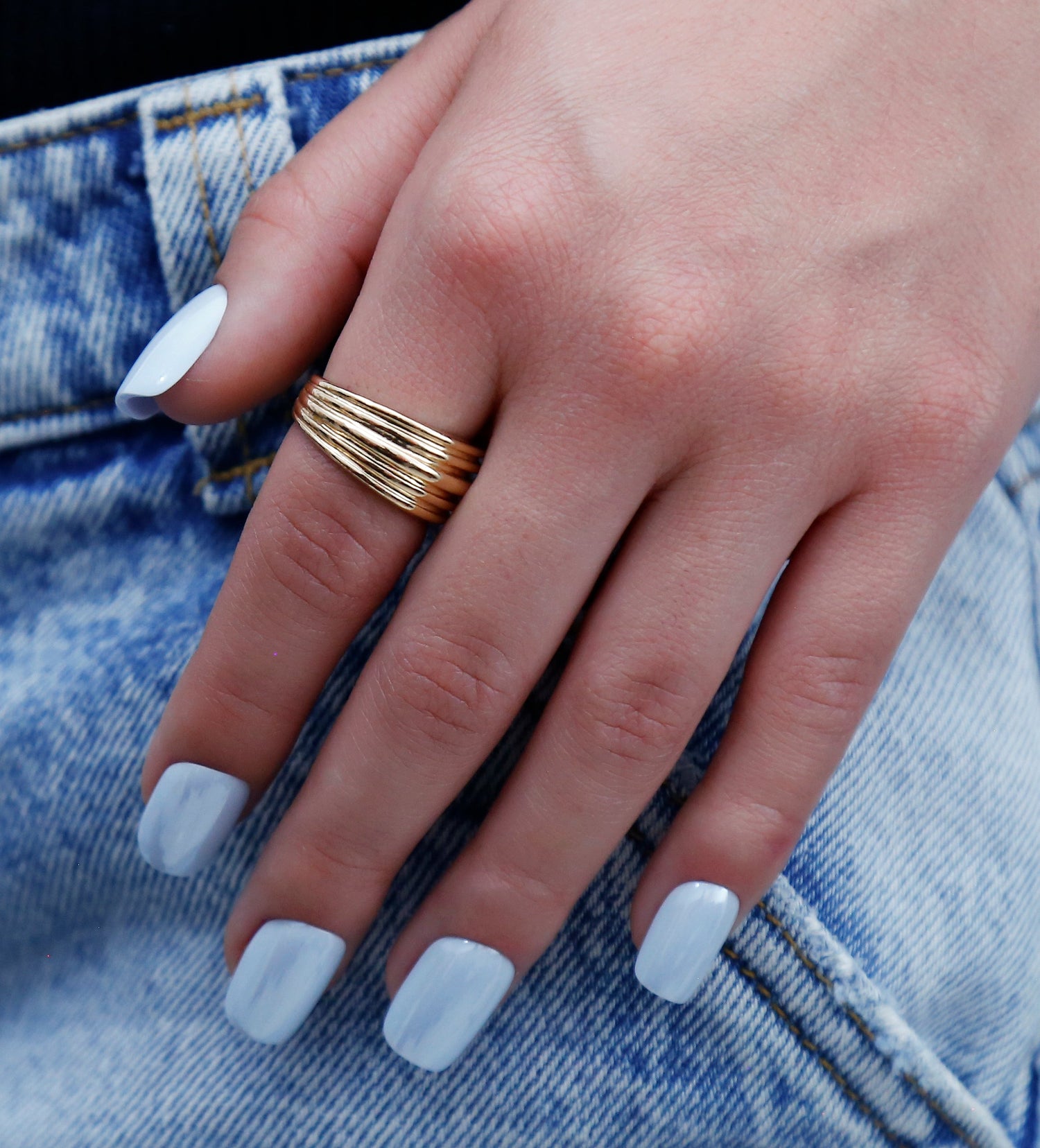 Baby Blue Glaze - Cuadrado Corto